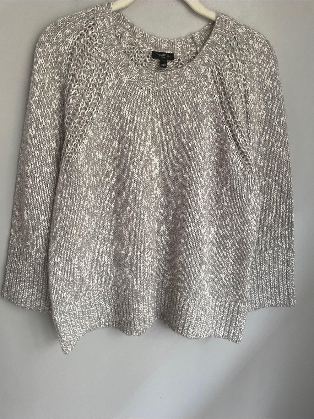 New Talbots Gray Cotton Blend Sweater Size Petite Large